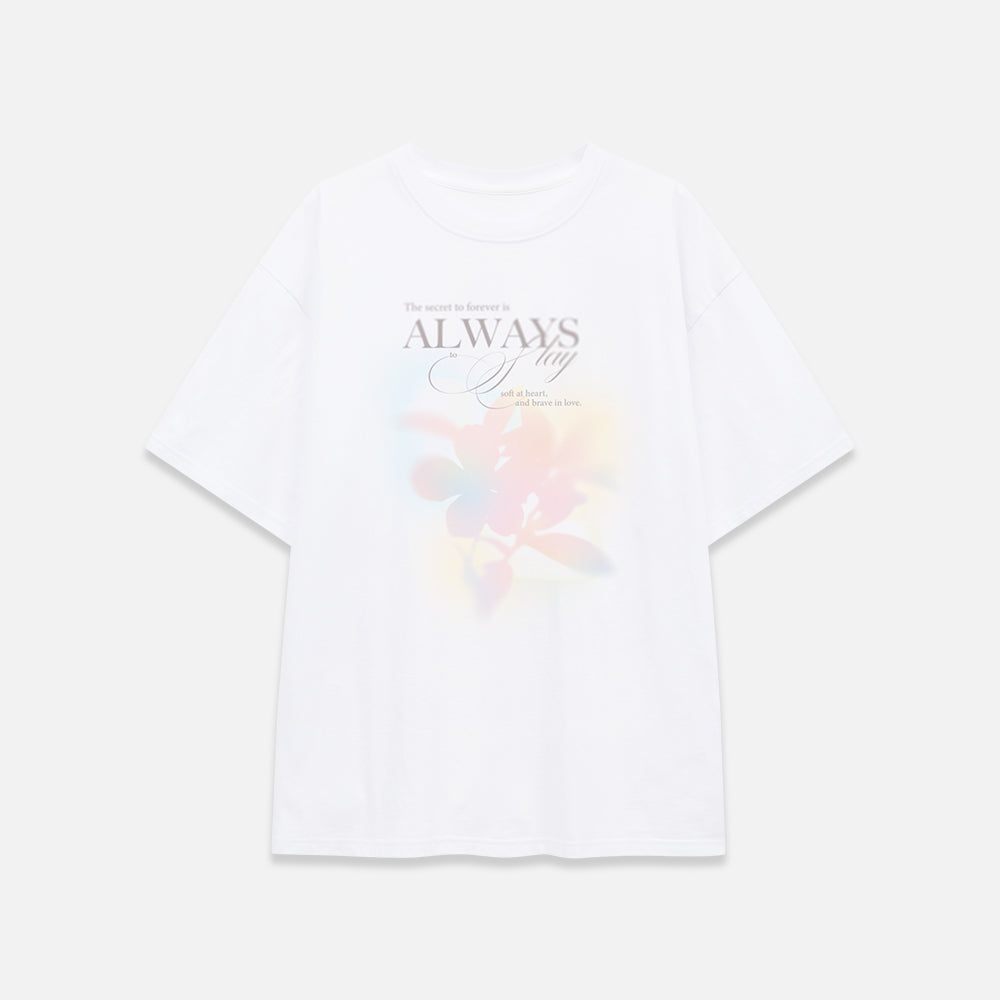 margarin fingers BLURRY FLOWER T-SHIRT (WHITE)