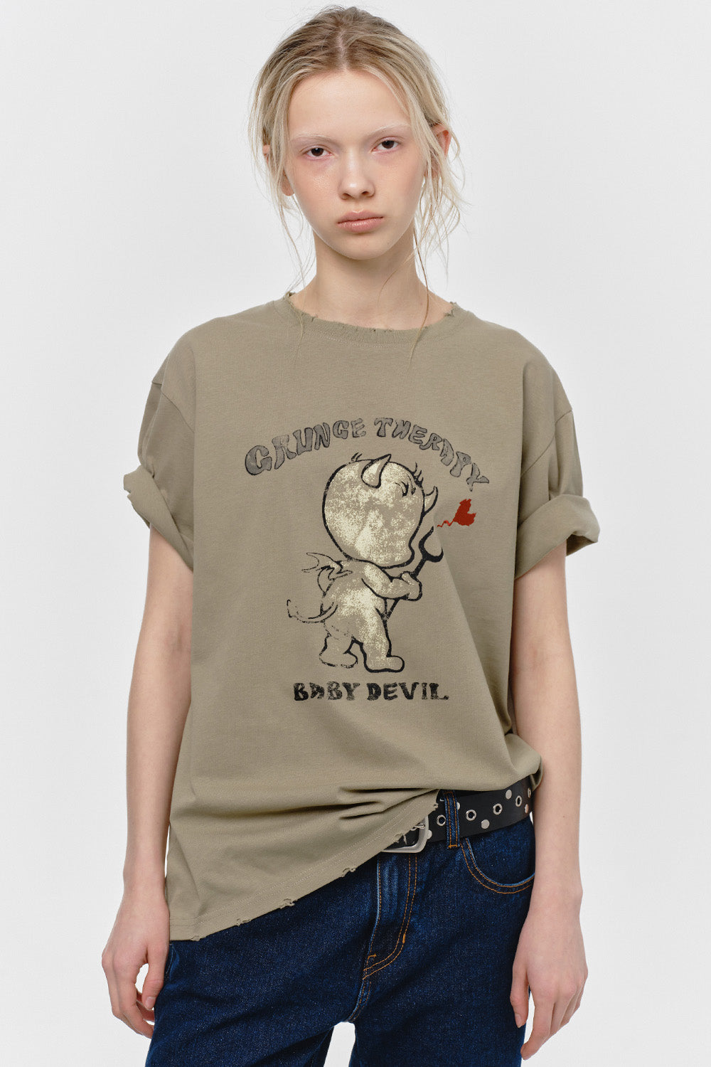 SUNBURNPROJECT BABY DEVIL T-SHIRT, KHAKI