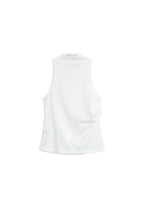 SUNBURNPROJECT PIN TUCK HALTER NECK SLEEVELESS TOP, WHITE