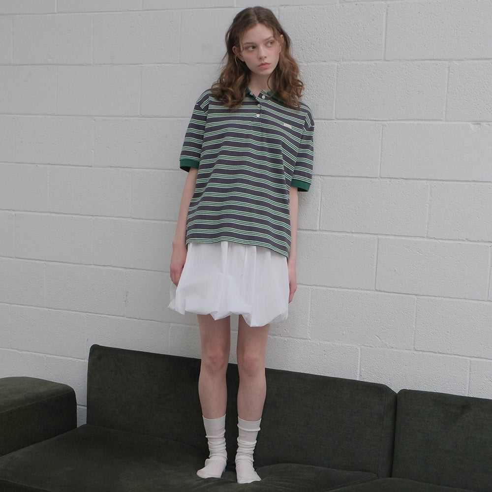 KNOWN BETTER [1st] Multi stripe collar T-shirt [KNSS07TS02]_Green