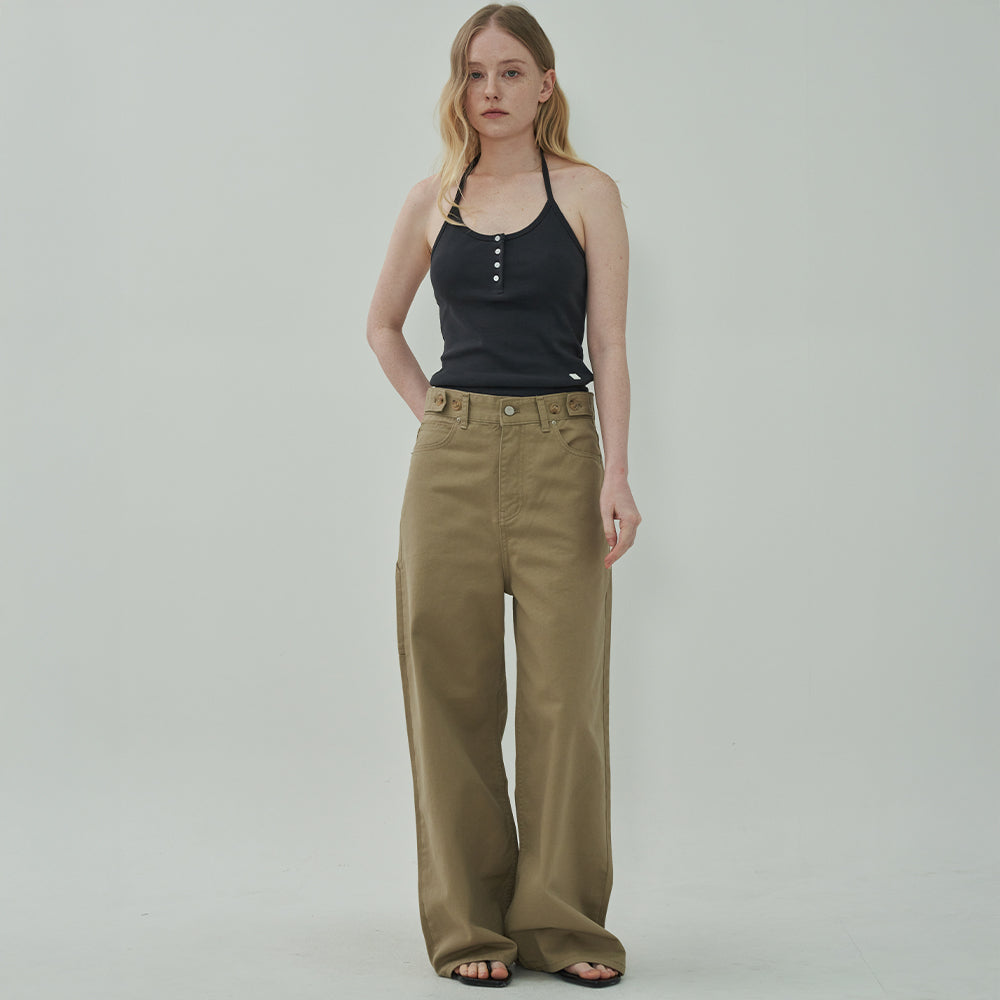 MOTT Halter Button Sleeveless - Charcoal