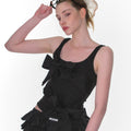 CRANK DOUBLE RIBBON-TIED SLEEVELESS_BLACK