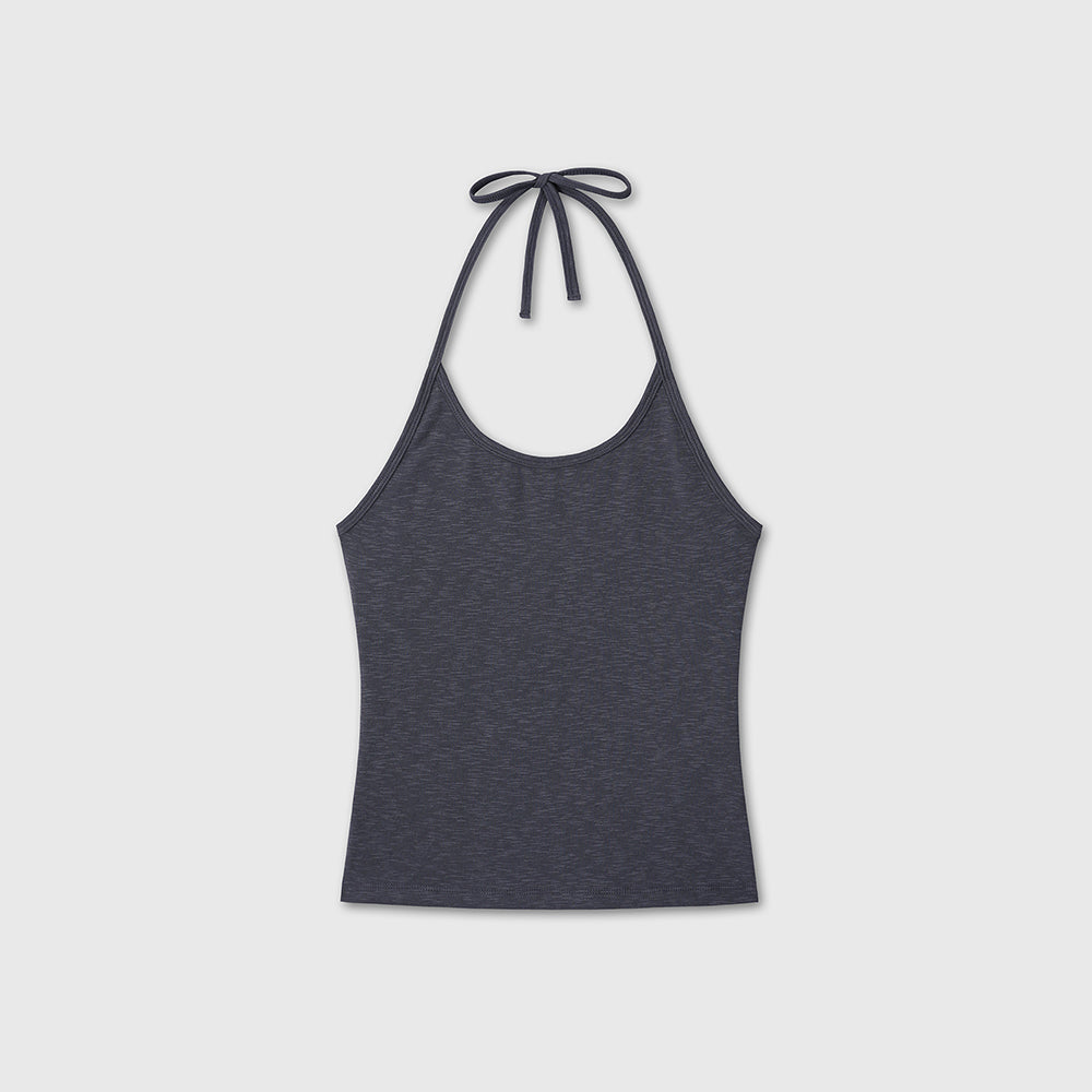 DIVEIN WOMEN HALTER NECK STRAP TOP (CHARCOAL)