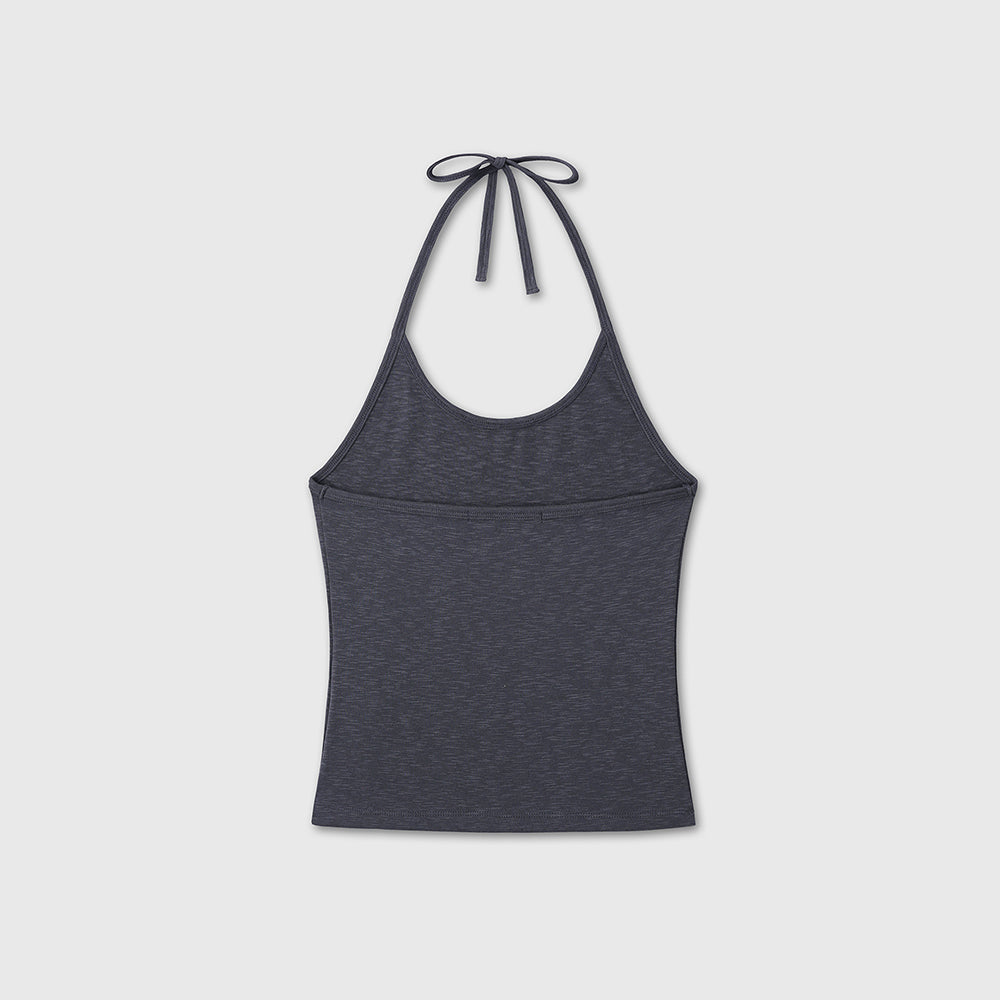 DIVEIN WOMEN HALTER NECK STRAP TOP (CHARCOAL)