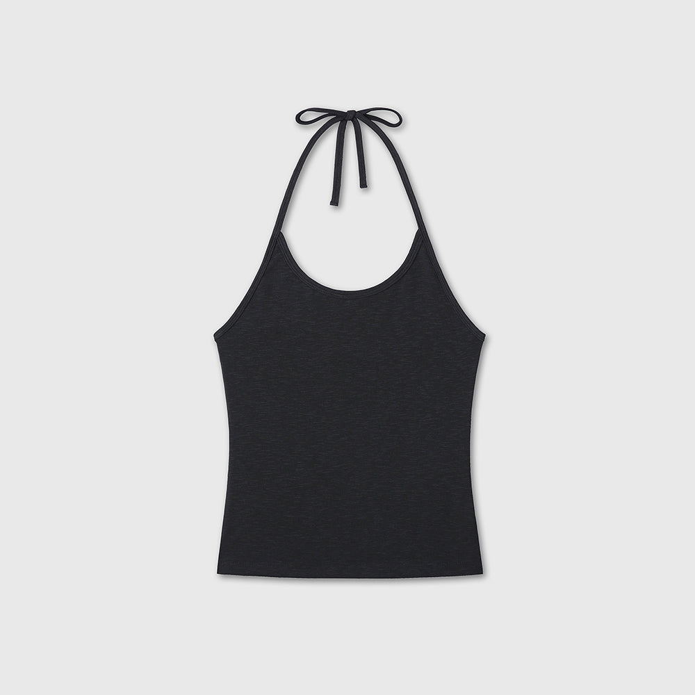 DIVEIN WOMEN HALTER NECK STRAP TOP (BLACK)
