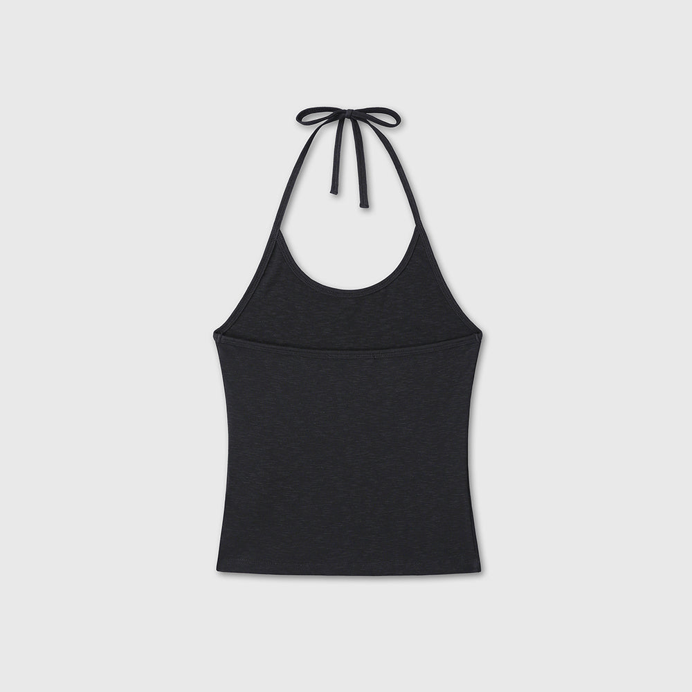 DIVEIN WOMEN HALTER NECK STRAP TOP (BLACK)