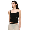 VERISH Cotton Jersey U-Neck Rhinestone Tank Top