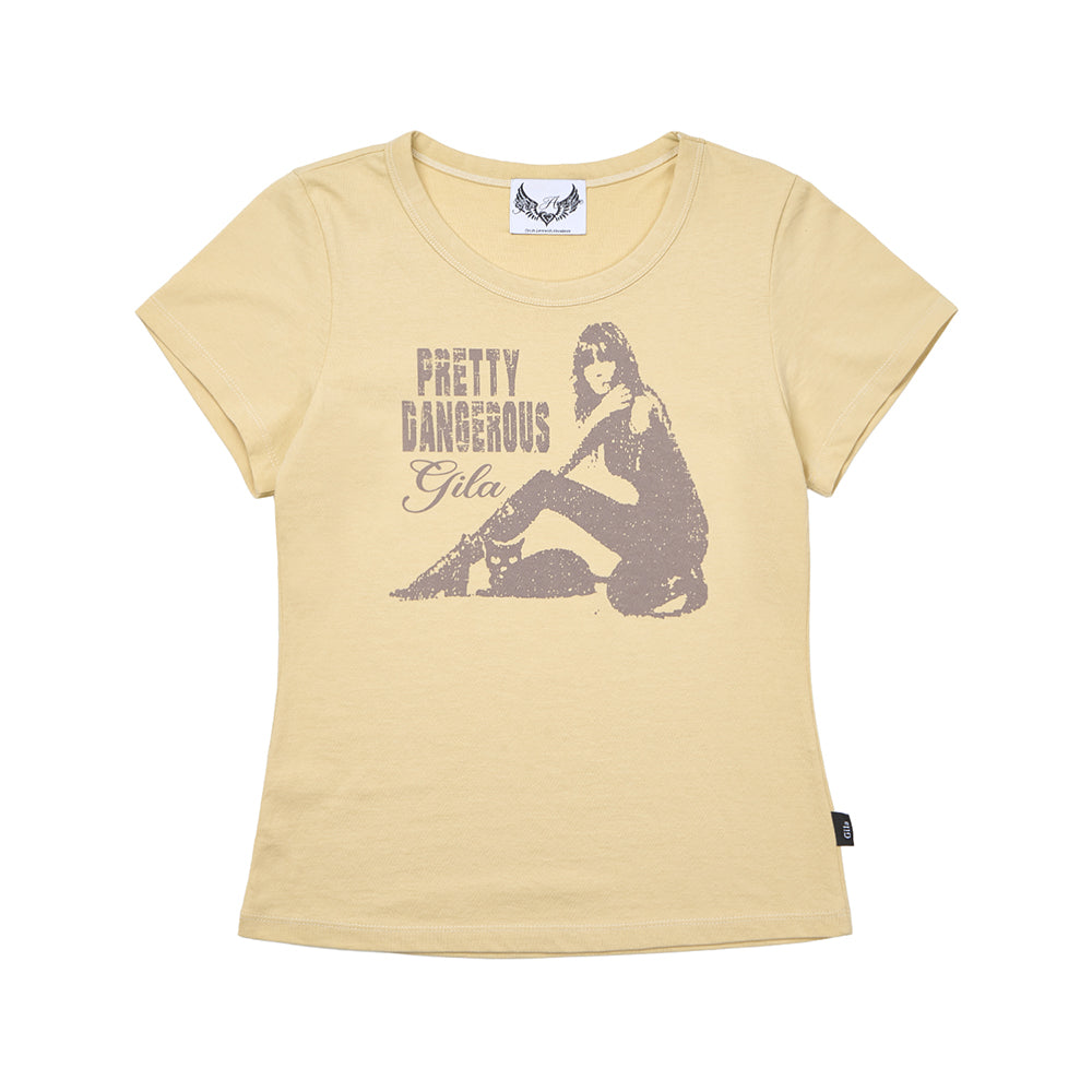 GILA ARCHIVE DANGER GIRL CROP T-SHIRTS_YELLOW