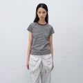 INSILENCE WOMEN [2nd reorder] Striped baby t-shirt GRAY