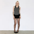 FANCY CLUB POCKET CHECK HALTERNECK TOP (BLACK) F26QB137