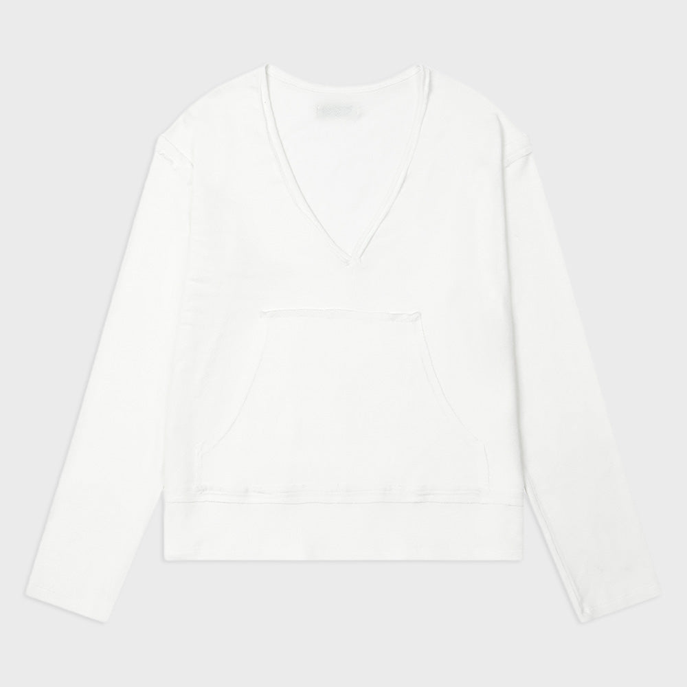 DEINET RAW V LONG SLEEVE IN WHITE