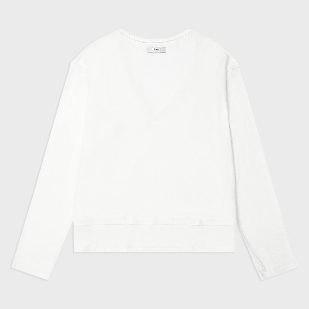 DEINET RAW V LONG SLEEVE IN WHITE