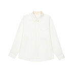 OHESHIO SHEER OVERFIT COTTON SHIRT, WHITE