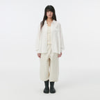 OHESHIO SHEER OVERFIT COTTON SHIRT, WHITE