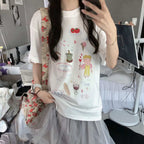 CGP Childish Angel Drawing Short Sleeve T-Shirt - Off White