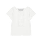 OHESHIO FRILL JERSEY T-SHIRT, IVORY