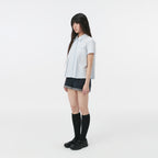 OHESHIO A-LINE PLEATED POCKET SHIRT, BLUE