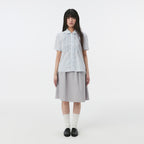 OHESHIO ROUND COLLAR FRILL BLOUSE, STRIPE