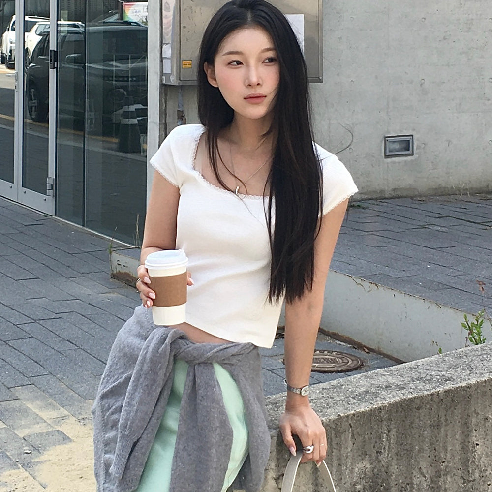 LANG&LU MAGNOLIA Lace Top_IVORY