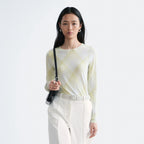 & Other Stories Long Sleeve Jersey Top (Grey/Green Checked)