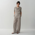 EAAH DRAPE WRAP BLOUSE (TAUPE)