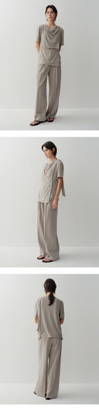 EAAH DRAPE WRAP BLOUSE (TAUPE)