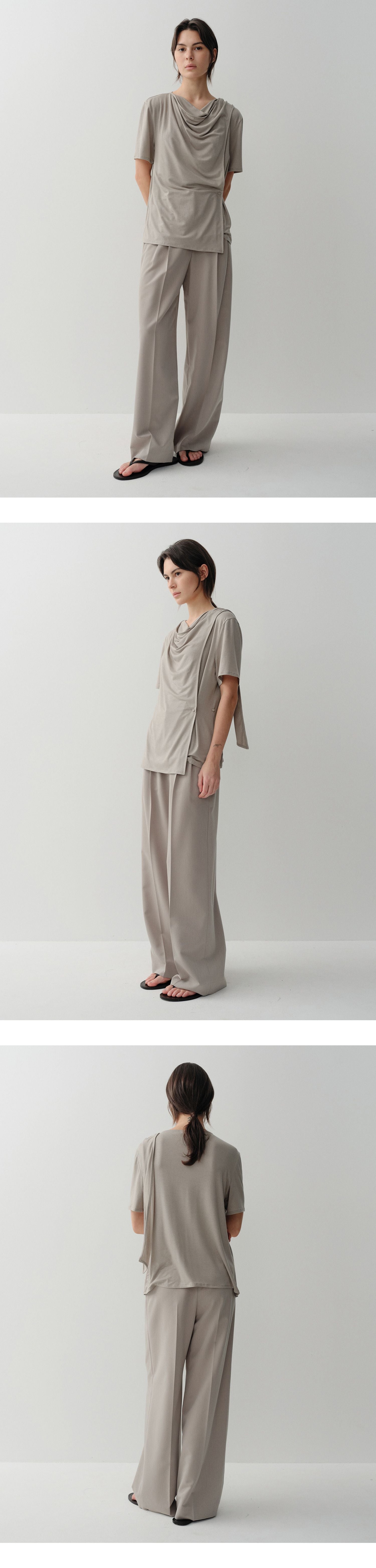 EAAH DRAPE WRAP BLOUSE (TAUPE)