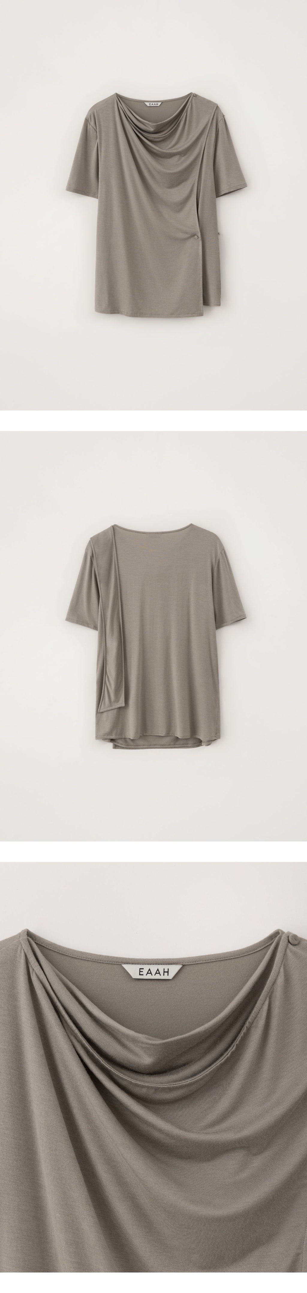 EAAH DRAPE WRAP BLOUSE (TAUPE)