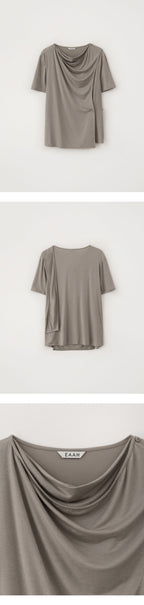 EAAH DRAPE WRAP BLOUSE (TAUPE)