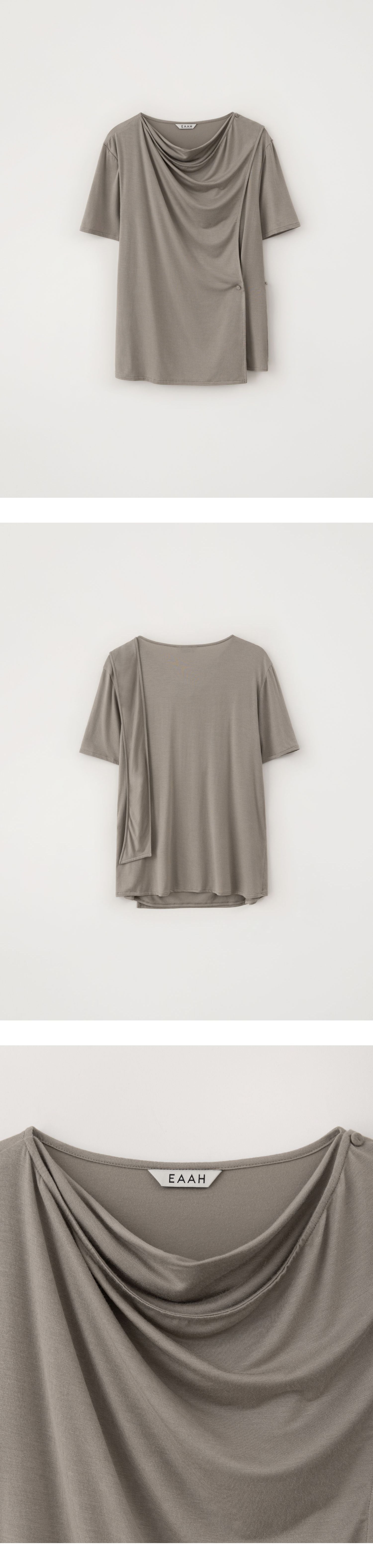 EAAH DRAPE WRAP BLOUSE (TAUPE)
