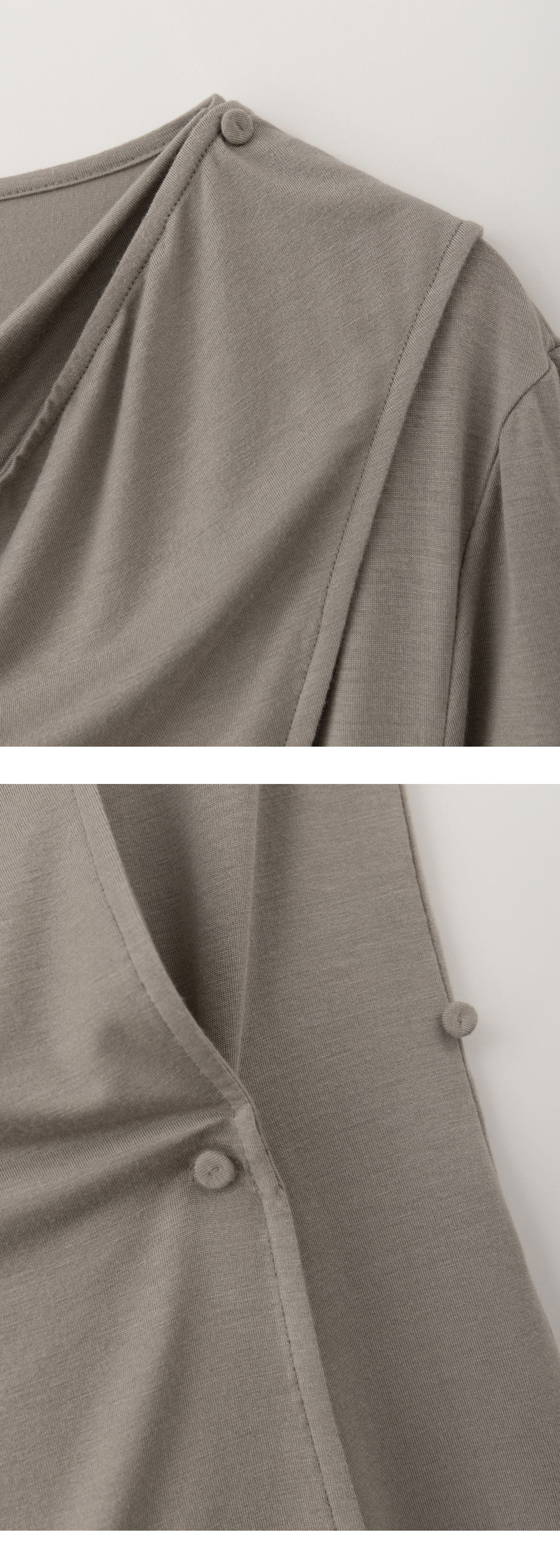 EAAH DRAPE WRAP BLOUSE (TAUPE)