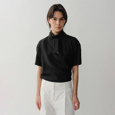 CERA SCARF BLOUSE (BLACK)