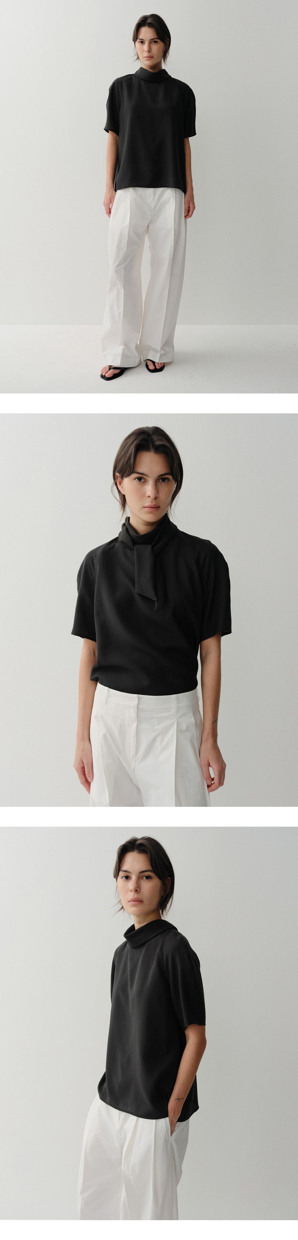 EAAH CERA SCARF BLOUSE (BLACK)