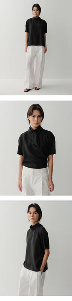 EAAH CERA SCARF BLOUSE (BLACK)