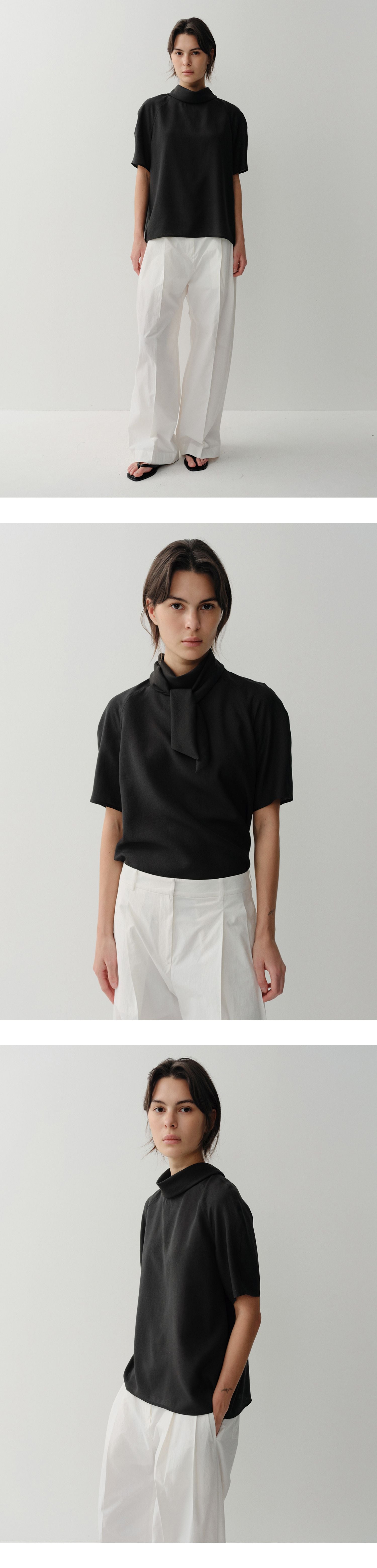 EAAH CERA SCARF BLOUSE (BLACK)