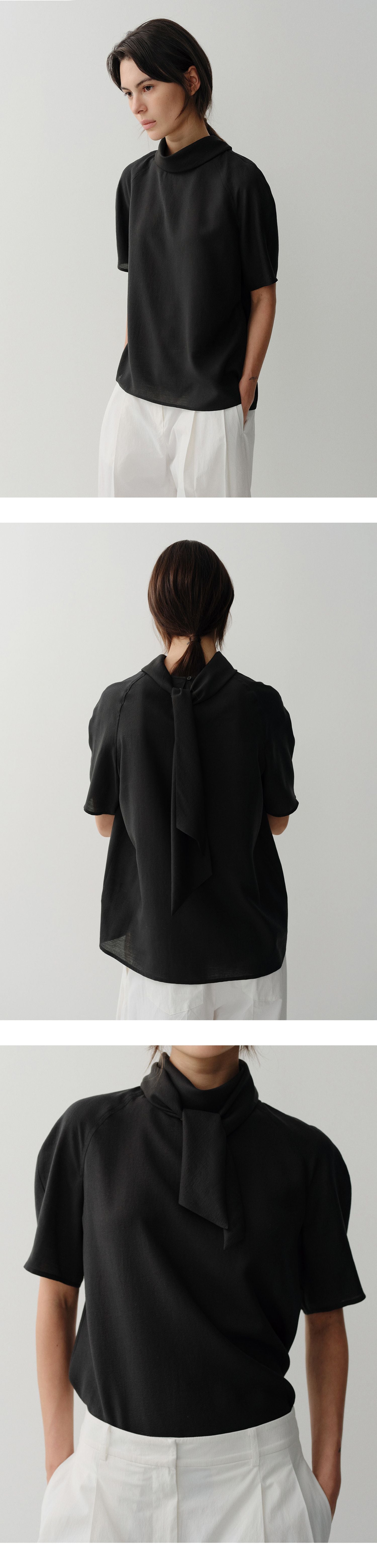 EAAH CERA SCARF BLOUSE (BLACK)