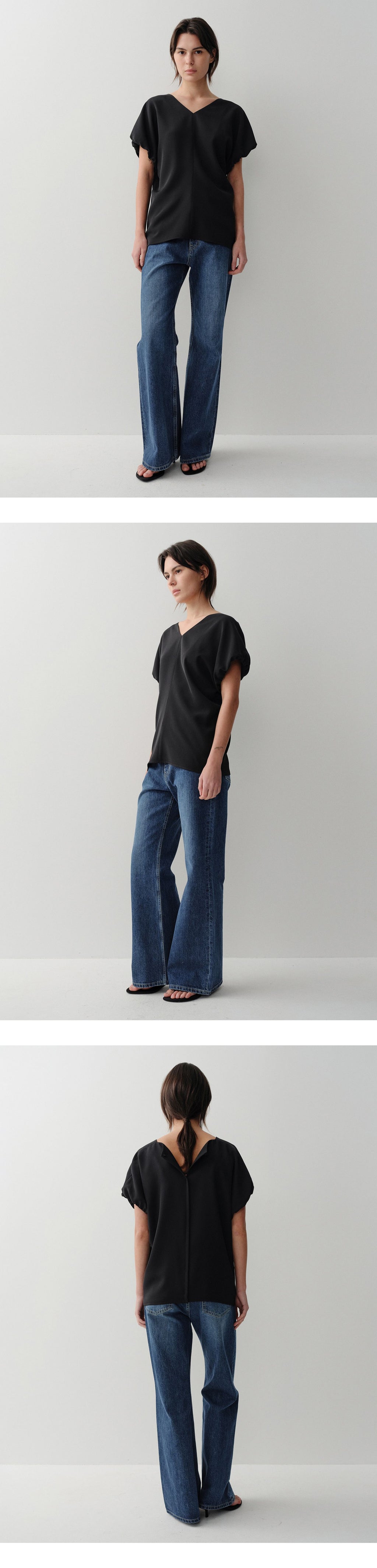 EAAH REIN V NECK BLOUSE (BLACK)