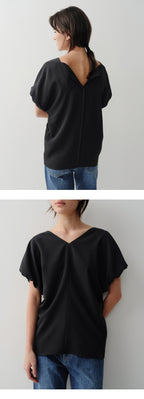 EAAH REIN V NECK BLOUSE (BLACK)