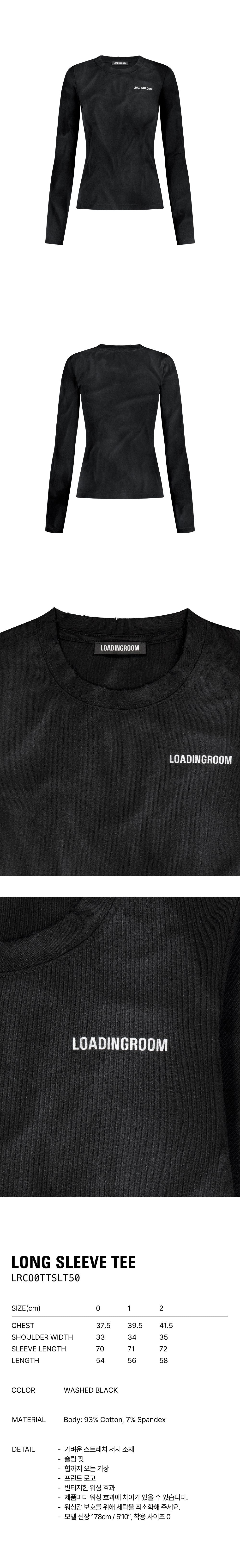 LOADINGROOM LONG SLEEVE TEE [WASHED BLACK]