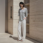 Siyazu [Sobin PICK] SITP5287 U-Neck Relaxed Short Sleeve T-Shirt_Melange gray
