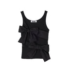 CRANK DOUBLE RIBBON-TIED SLEEVELESS_BLACK