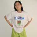 RONRON RIBBON MATCHA BASIC FIT T SHIRT WHITE