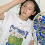 RONRON VINTAGE COCONUT BASIC FIT T SHIRT WHITE