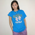 RONRON VINTAGE DOUBLE RIBBON BASIC FIT T SHIRT BLUE