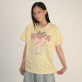 RONRON VINTAGE DOUBLE RIBBON BASIC FIT T SHIRT YELLOW
