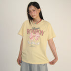 RONRON VINTAGE DOUBLE RIBBON BASIC FIT T SHIRT YELLOW