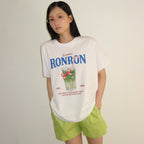 RONRON RIBBON MATCHA BASIC FIT T SHIRT WHITE