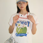 RONRON VINTAGE COCONUT BASIC FIT T SHIRT WHITE