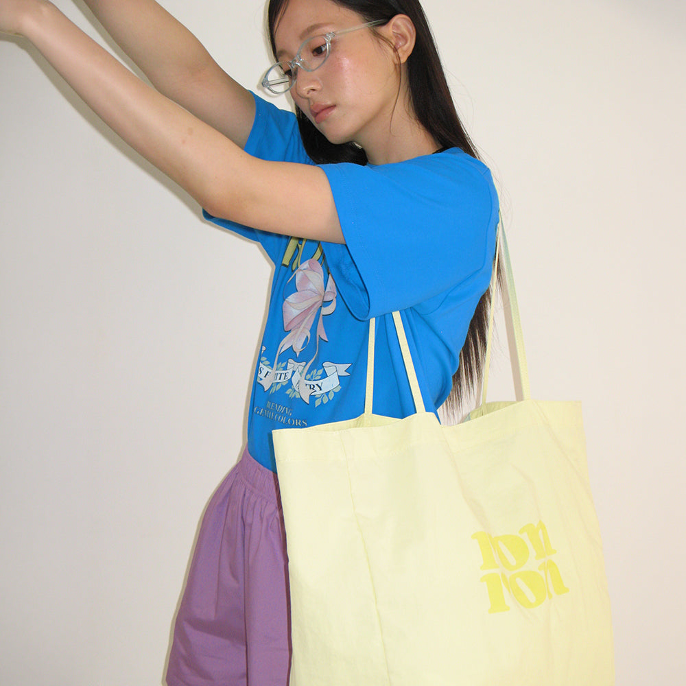 RONRON VINTAGE DOUBLE RIBBON BASIC FIT T SHIRT BLUE