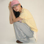 RONRON VINTAGE DOUBLE RIBBON BASIC FIT T SHIRT YELLOW